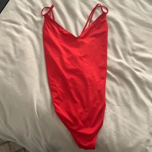 ASOS Strappy Red One Piece Swimsuit